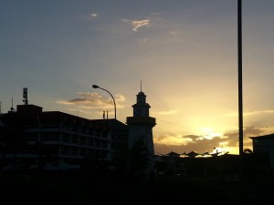 Apia Townclock Sunset