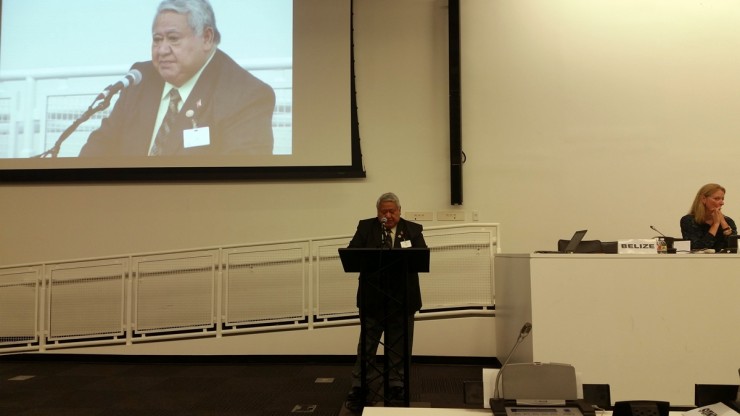 Hon. Tuilaepa Lupesoliai Sailele Malielegaoi Prime Minister of the Independent State of Samoa at the Ceremony of the Formal Establishment of SIDSDOCK: Small Island Developing States Island Energy for Island Life