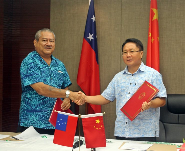 Minister of Works, Transport and Infrastructure and China's Ambassador to Samoa