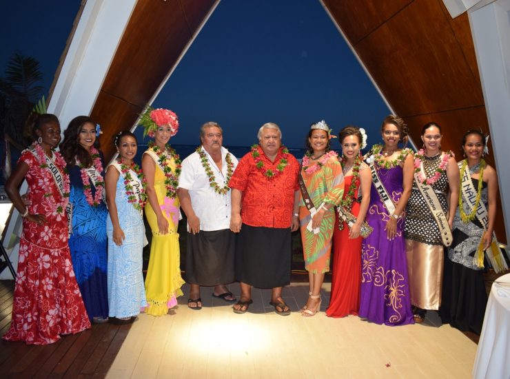 Tuilaepa and Sala with Miss Pacific Islands Contestants 2016