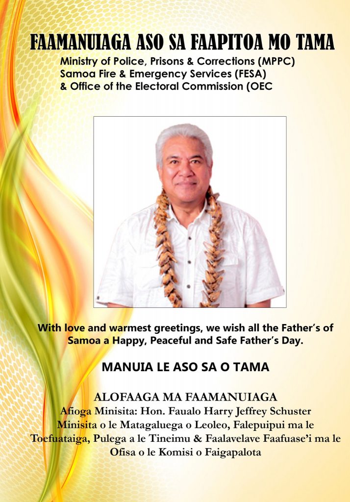 MO’OMO’OGA ALOFA MO LE ASO SA FA’APITOA O TAMĀ. - Government Of Samoa